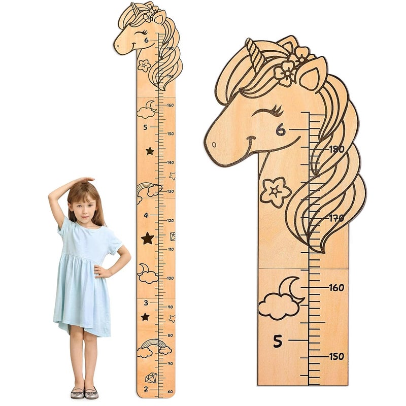 Beinou Growth Chart for Wall Wood Height Chart for Kids Height Measurement for Wall Boy Girls Height Wall Chart Growth Measuring Ruler Room Wall Decor - Image 1